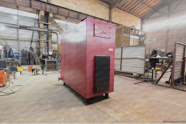 Дровяной котел 0.8 МВт с большой топкой твердотопливный